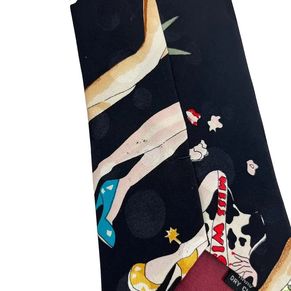 Nicole Miller Vintage Novelty Necktie Pageant Pinup Girls 100% Silk